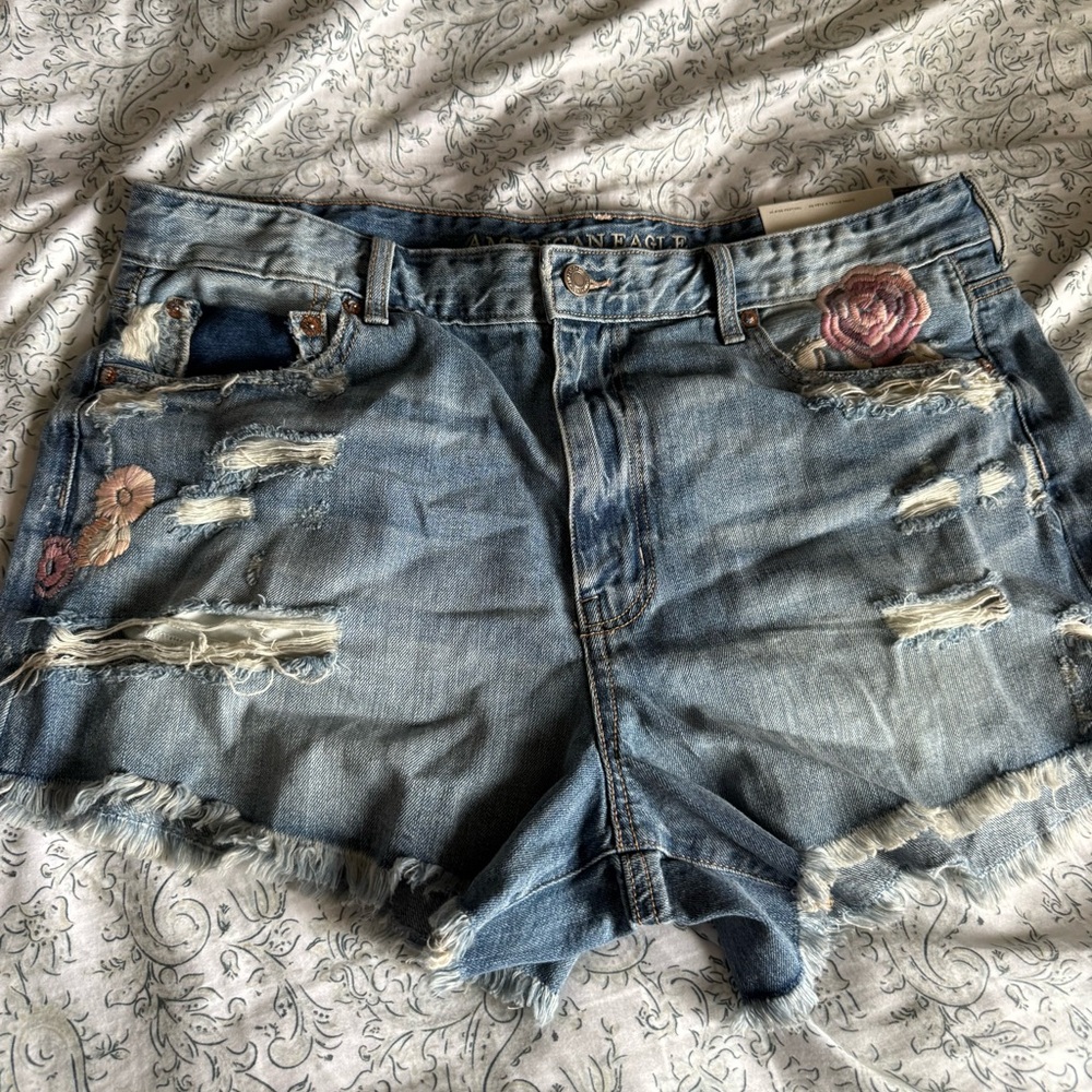 American Eagle Hi Rise Festival cut off shorts